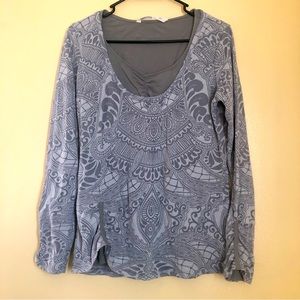 Athleta Gray Mandala Printed Long Sleeve size M